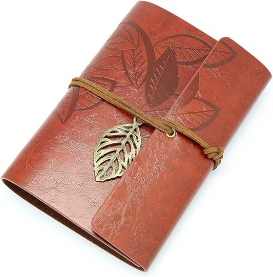 EvZ Vintage Red Brown PU Leather Cover Loose Leaf Blank Notebook Journal Diary Gift