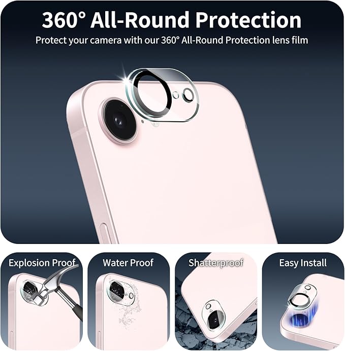 2+2-Pack Anti-Blue Light Tempered Glass Screen Protector & Camera Lens Protector - Image 6