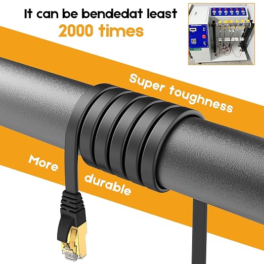 Ercielook CAT8 Ethernet Cable 30 ft High Speed, Shielded Flat Internet Cable - Image 6
