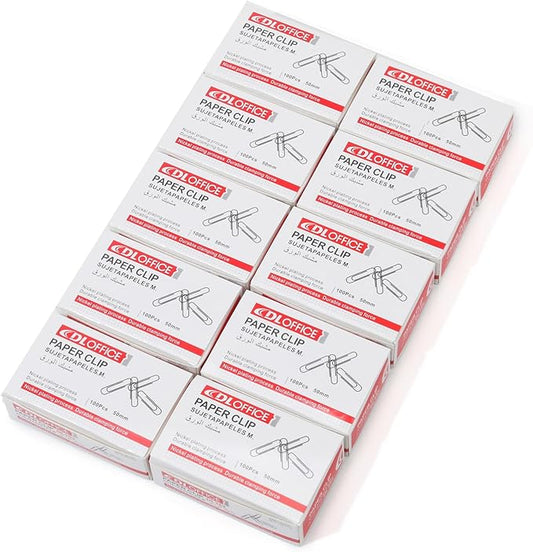 Jumbo Paper Clips，Qimailer Paper Clips - 1000 Pieces (10 Boxes of 100 Each) - Silver Standard Size 2.0IN - Office & School