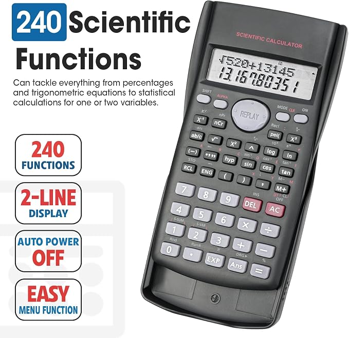 30 Pack Scientific Calculators, 2-Line Large Screen Display 240 Functions - Image 2