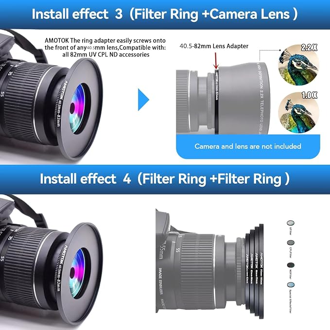 40.5mm Lens to 82mm Camera Lens Adapter, 40.5mm to 82mm Filter Step up Ring - Image 6
