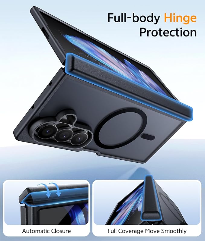 FNTCASE for Samsung Galaxy Z Fold 7 Case: Translucent Matte Cases Military - Image 3