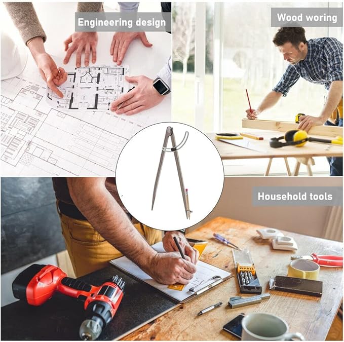 20 inch Compass for Woodworking, Compass for Geometry, Precision Woodworking Compass with Wing Divider and Pencil Holder, Large Compass for Geometry, Woodworking Compass, Drafting, Drawing Compass