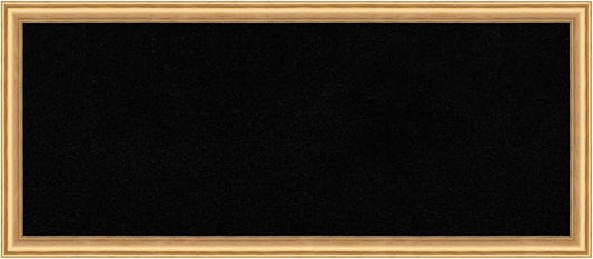 Amanti Art Black Cork Board for Wall, 14x32 Vision Board with Gold Wood Frame, Medium Corkboard Office Decor for Home Organization, Casual Corkboard Pinboard to display items for home organization