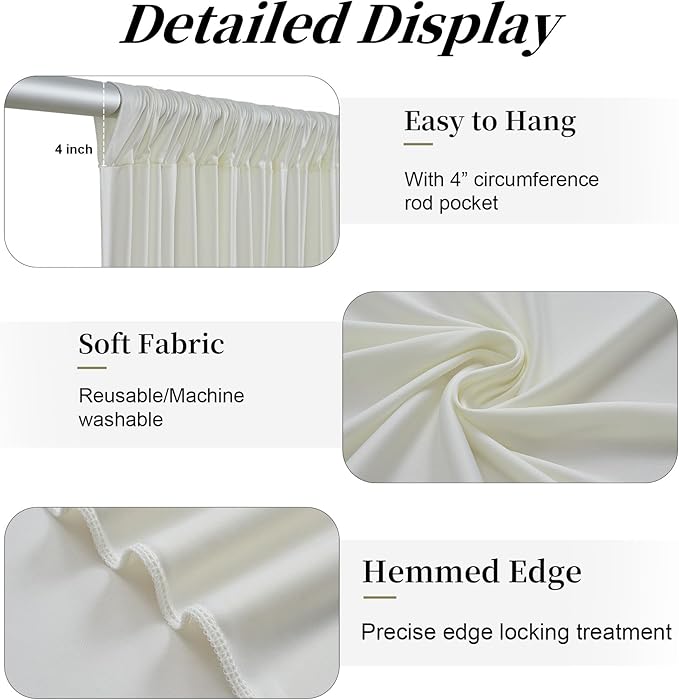30ftx15ft Ivory Backdrop Curtains - Image 4