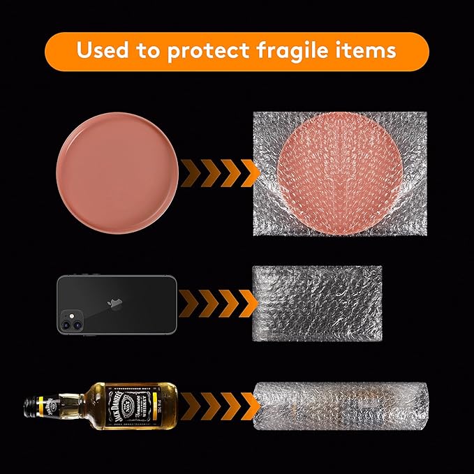 100PCS Clear Bubble Pouches Wrap Bags, 8 x 12 Inch Bubble Out Bag Pouch for Packing & Shipping, Double Layer Bubble Cushion Wrap Bags Protective Bubble Pouches Bags for Moving and Storage