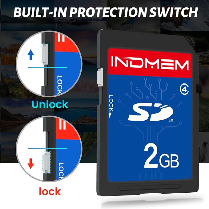 INDMEM SD Card 2GB, 6 Packs Class 4 2GB Flash Memory Card MLC Standard Secure - Image 2