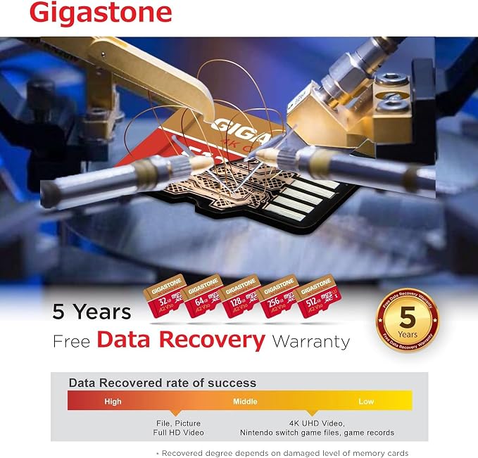 Gigastone 256GB Micro SD Card, 4K Camera Pro, A2 V30 UHS-I U3, - Image 8
