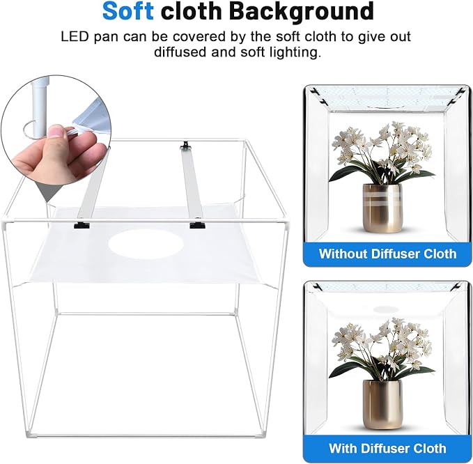 Photo Light Box 28x28 Inch for Photography, 3 Color 10-Level Adjustable Photo - Image 4