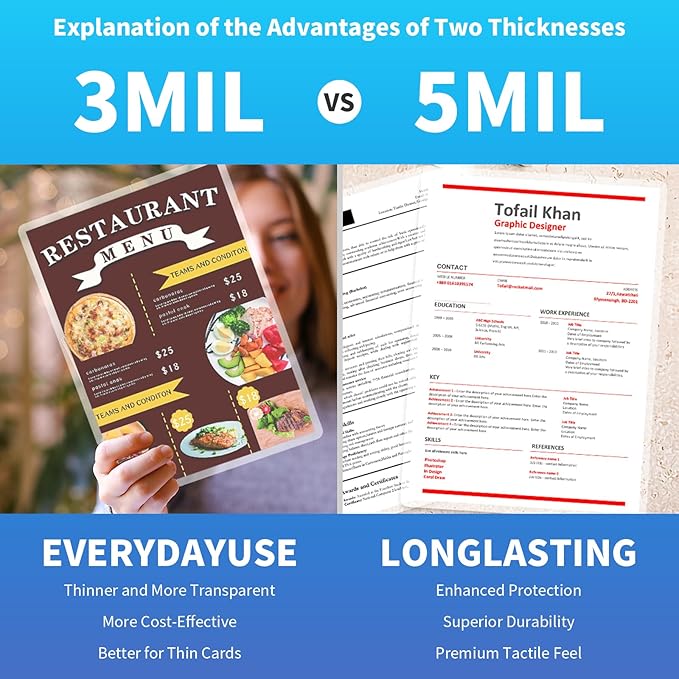 Clear Thermal Laminating Pouches – 9 x 11.5 Inch, 3 mil Thick (200 Pack) – Professional-Grade Lamination Sheets for Documents, Photos & Crafts – Fits 8.5 x 11 Letter Size Paper - [3mil 200 Packs]