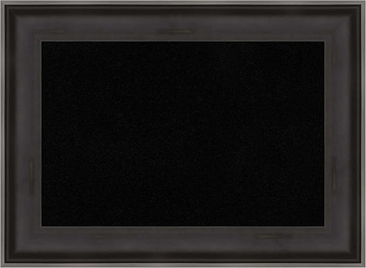 Amanti Art Black Cork Board for Wall, 16x22 Vision Board with Black Wood Frame, Small Corkboard Office Decor for Home Organization, Casual Corkboard Pinboard to Display Items for Home Organization in