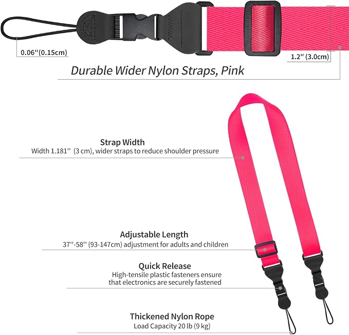 FIEIL Nylon iPad Strap, Adjustable Camera Neck Strap, Comfortable Shoulder Strap - Image 6