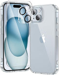 toushion 3 in 1 for iPhone 15 Plus Case Clear, Screen Protector *1 & Camera by Unknown