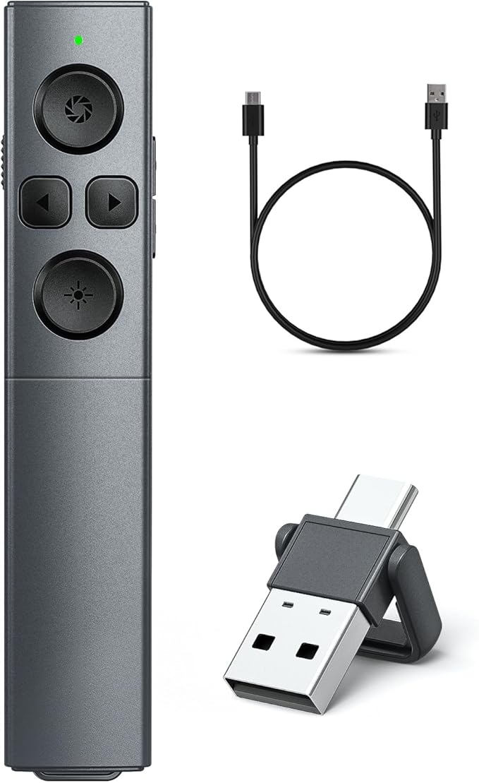 2 in 1 USB Type C Presentation Clicker, Rechargeable Presentation Clicker by NinjaABXY