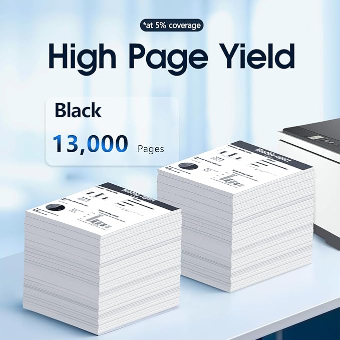 37A Black Toner Cartridges Replacement Compatible for 37A CF237A M607 M608 Toner Enterprise M607n M607dn M608n M608dn M608x M609 MFP M631 M632 M633 Printer (2 Black)