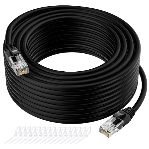 Cat5e Ethernet Cable 250 FT, Long Cat 5e Internet Cable, Standard RJ45 Connector by Kxable