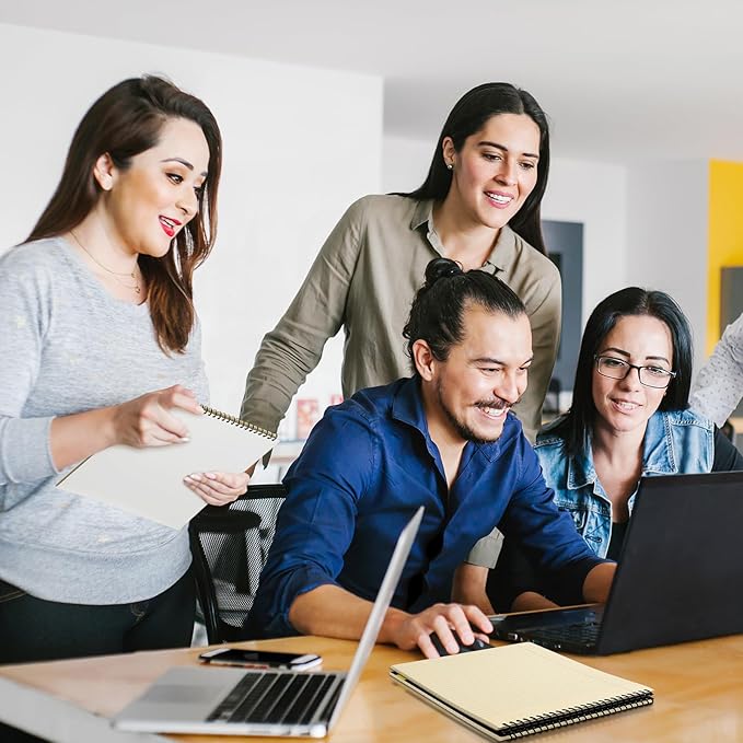 6 Pcs Legal Pad Top Spiral Bound Notebook 70 Sheets Wirebound Notepad Double Sided Ruled Memo Steno Book with Stiff Back Cover for Business(8.5 x 11 Inches,No Holes,Yellow)