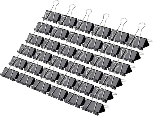 Binder Clips, Qimailer Medium Clips,36 Pcs 1.25 Inch,Black Metal Binder Clips and Paper Clips for Office, Home, School