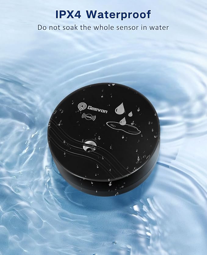 Geevon 2 Pack Water Leak Detectors, 100dB Water Sensor Alarms Flood Detector - Image 6