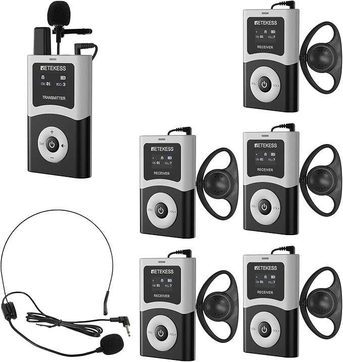Retekess T130U Wireless Tour Guide System, 200 m, HiFi U-Band Digital Sound by Retekess