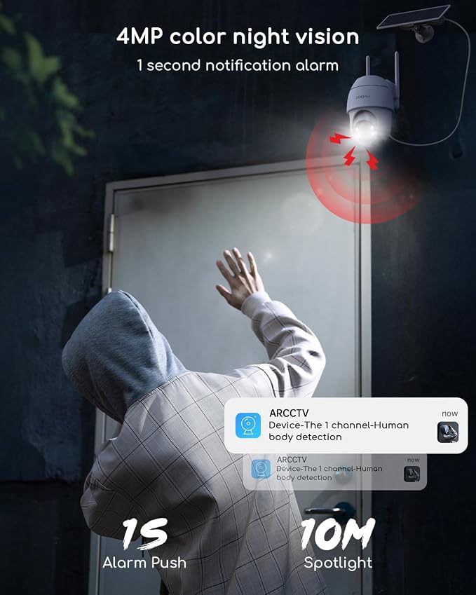 COOAU 4MP Cameras for Home Security Outdoor, 5GHz & 2.4GHz Solar Security - Image 7