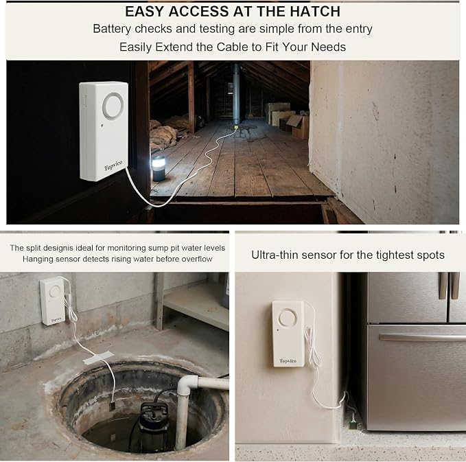 Water Leak Detector, 120dB Loud Siren, Powered by 9V Battery, Sensor Alarm - Image 6