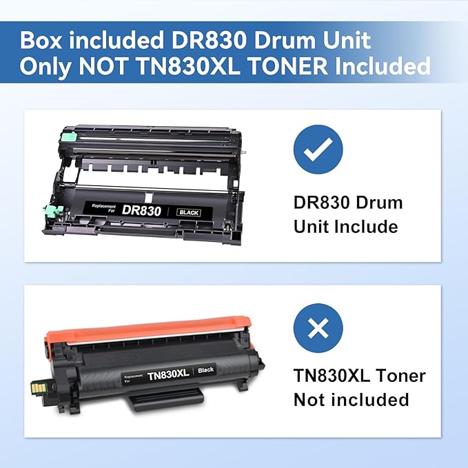 MYTONER Compatible Drum Replacement for Brother DR-830 DR830 Drum High Yield for DCP-L2640DW MFC-L2820DW HL-L2400D HL-L2460DW HL-L2405W HL-L2465DW HL-L2480DW MFC-L2820DW XL Printer, 2 Packs