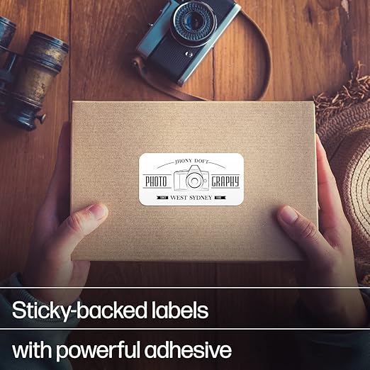 HP 2x1 Direct Thermal Shipping Labels, 2 Rolls, 1375 Sheets per Roll, Multipurpose White Labels for Personal or Business Use, Compatible with HP and Other Thermal Printers