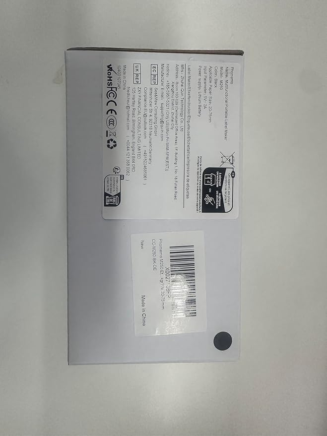 Phomemo M250 3 Inch Label Maker Machine with Tape, 2025 Upgrade Portable Barcode Label Printer for Business, Home, Logo Label, Thermal Address Label Maker with 100 Labels, 40x30mm