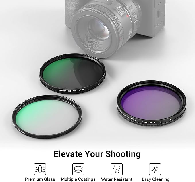 NEEWER 37mm Variable ND + CPL + UV Filter Kit - Image 2