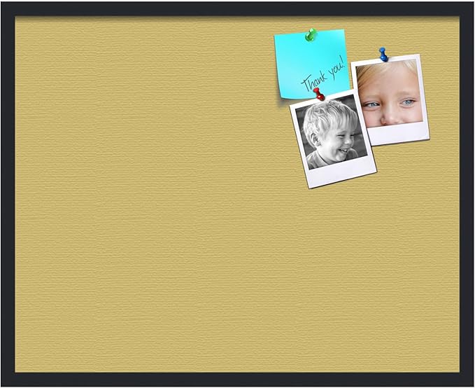 PinPix 30x24 Inch Cork Bulletin Board. This Decorative Framed Pin Board Comes with Honey Pastel Design and a Satin Black Frame. Ideal for Home Office Decor or Message Board (PinPix-1810)