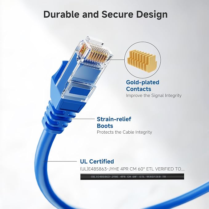 Cable Matters 1Gbps 8-Pack Snagless Cat 5e Ethernet Cable - 7ft - Image 3