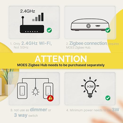 MOES 2nd Generation Zigbee Smart Switches, No Netural Wire, Require MOES Zigbee - Image 8