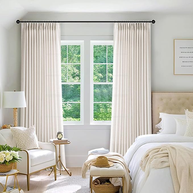 Memory Trained Pinch Pleated Curtains 102 Inches Long, Viral Linen Pinch Pleat - Image 9