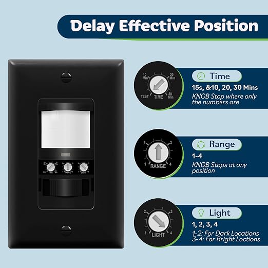 TOPGREENER Occupancy/Vacancy PIR Motion Sensor Light Switch, Learning Function - Image 5