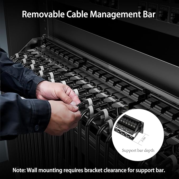 Jadaol 48 Port Patch Panel Rackmount or Wall Mount 19-Inch, 2U Cat 6 Network - Image 3