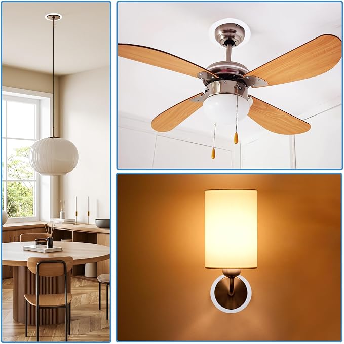 PATIKIL 3.2" ID 4.9" OD Plastic Trim Ring, Ceiling Light Goof Rings Matte - Image 7