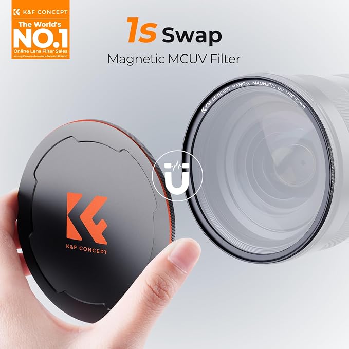K&F CONCEPT 77mm Magnetic MC UV Lens Protection Filter + Lens Filter Cap - Image 2