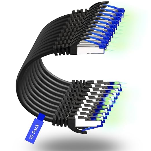 Rapink Patch Cables Cat8 7ft 10 Pack Slim, Cat8 Ethernet Patch Cable 40G Support by Rapink