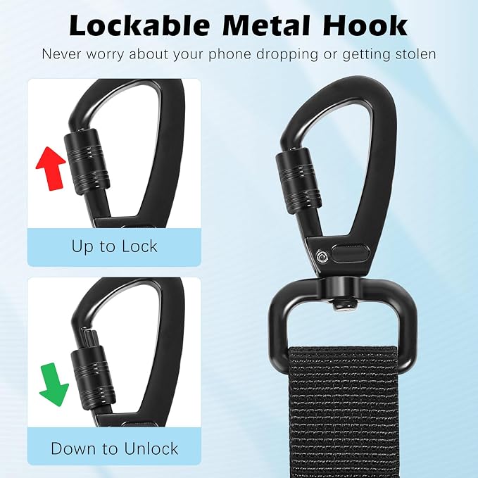 MoKo Anti-theft Phone Tether, Phone Lanyard & Keychain Retractable Steel Line - Image 3