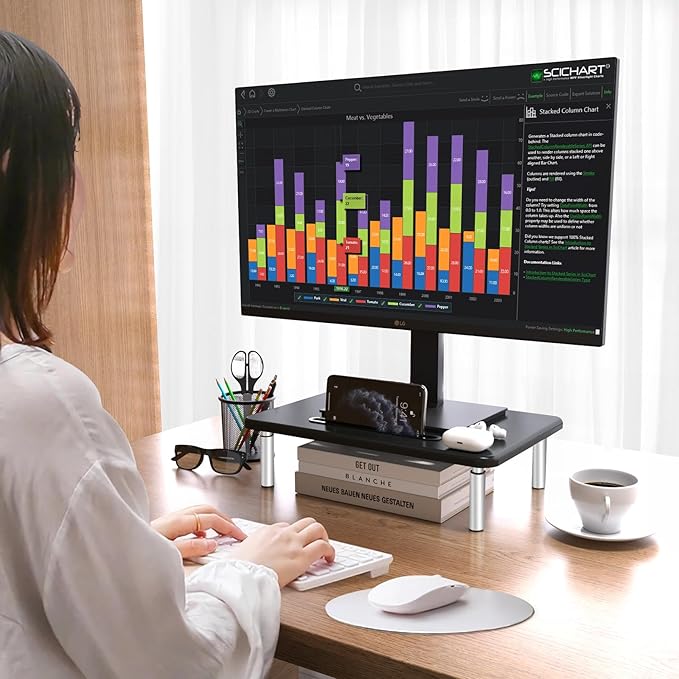 suptek Monitor Laptop Stand,Monitor Laptop Stand Riser for Desk,3 Height Adjustable,Laptop Computer Stand With Metal Vented Platform for Laptop, PC, Printer(MST003M)