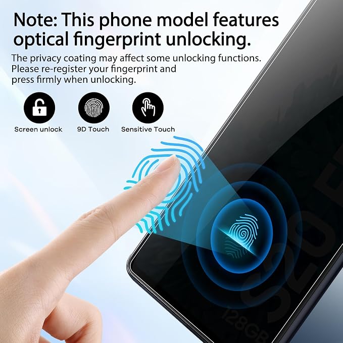3+3 Pack for Samsung Galaxy S23 FE 5G Privacy Screen Protector & Phone Camera - Image 3