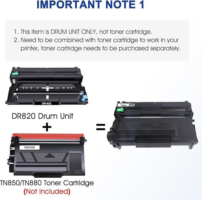 DR820 Drum Unit DR-820 DR 820 HL-L6200DW Compatible Replacement for Brother DR820 for HL-L6200DW HLL6200DW L6200DW MFC-L5850DW MFC-L5900DW MFC-L5700DW HL-L5200DW L5200DWT Printer Drum Unit 2PK