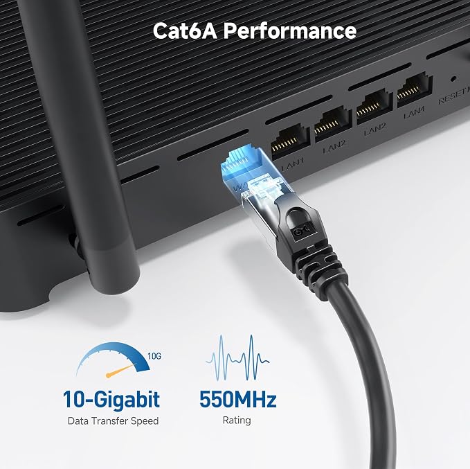Cable Matters 10Gbps 5-Pack Snagless Short Shielded Cat 6A Ethernet Cable - 3ft - Image 3