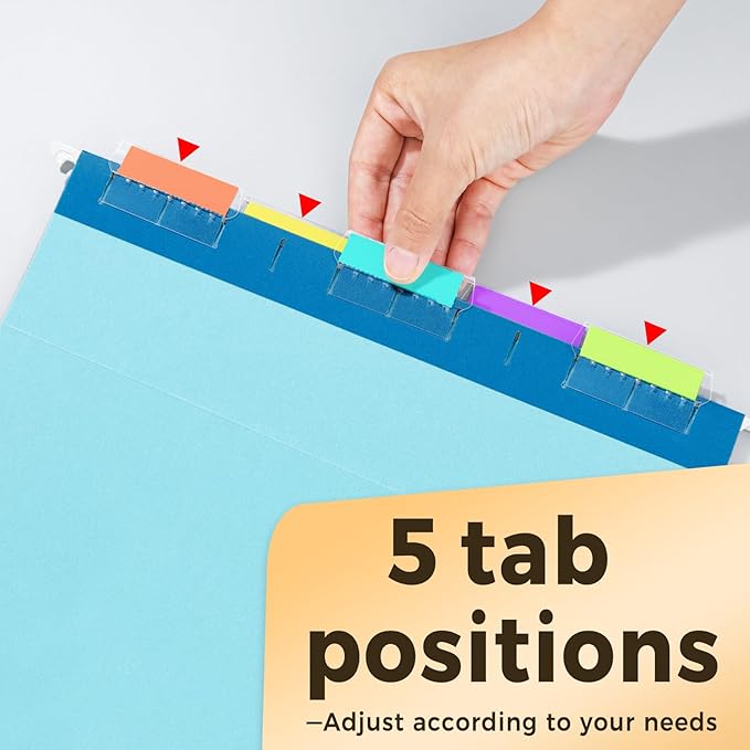 SUNEE 25 Pack Hanging File Folders, Blue Folders, Hanging File Folders Letter Size with 1/5-cut Tabs, Stay Organized for Your Home and Office Bulk File and Documents