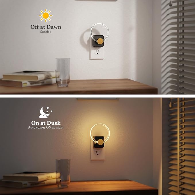 JandCase Night Light, Night Lights Plug into Wall, 2 Pack Dimmable Nightlight - Image 3