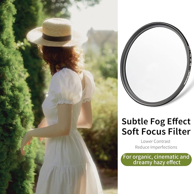Walking Way 72MM White Pro Mist Diffusion Lens Filter, Dreamy Fog & Soft Glow - Image 2