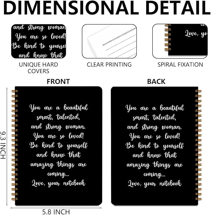 2pcs Christian Spiral Notebook, Appreciation Gifts for Women College Ruled Spiral Notebook, Inspirational Gifts160 Pages Hardcover Notebooks Journals for Writing Travel Business Office