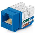 Everest 90° Angled RJ45 Cat6A Keystone Jacks 10-Pack in Blue by EverestMediaSolutions